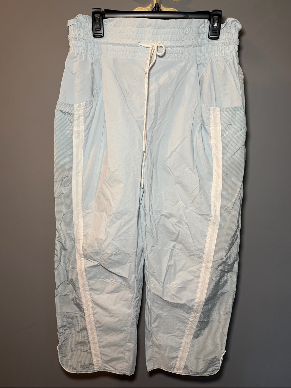 Light Blue Women's Track Jogger Pants with White Trim NWOT